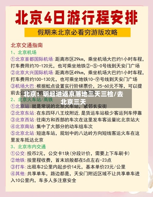 北京：明起进返京落地三天三检/去北京三天-第3张图片