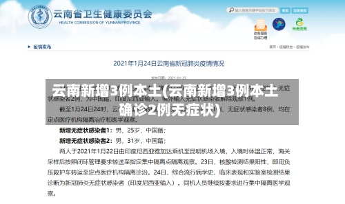 云南新增3例本土(云南新增3例本土确诊2例无症状)-第2张图片
