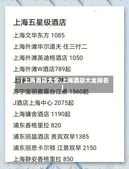 【上海酒店大全,上海酒店大全排名】