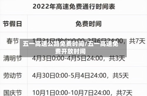 五一高速公路免费时间/五一高速免费开放时间