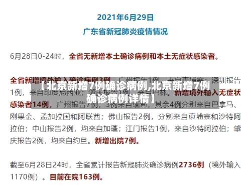 【北京新增7例确诊病例,北京新增7例确诊病例详情】