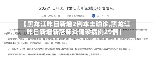 【黑龙江昨日新增2例本土确诊,黑龙江昨日新增新冠肺炎确诊病例29例】