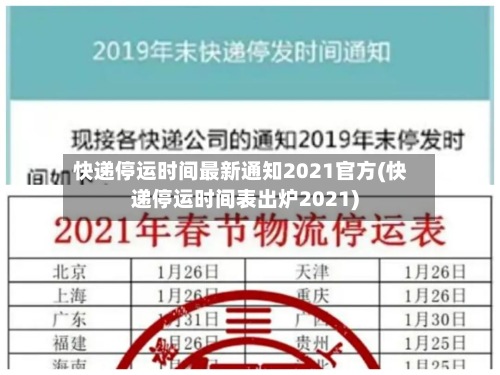 快递停运时间最新通知2021官方(快递停运时间表出炉2021)-第2张图片