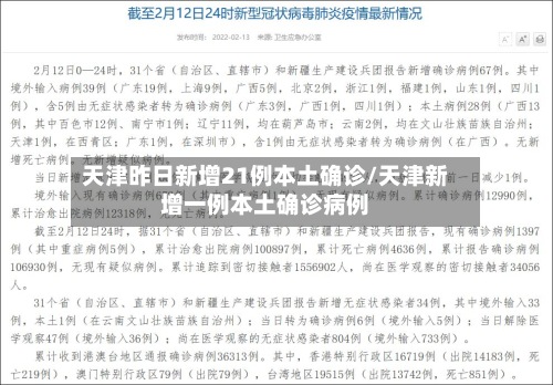 天津昨日新增21例本土确诊/天津新增一例本土确诊病例-第2张图片