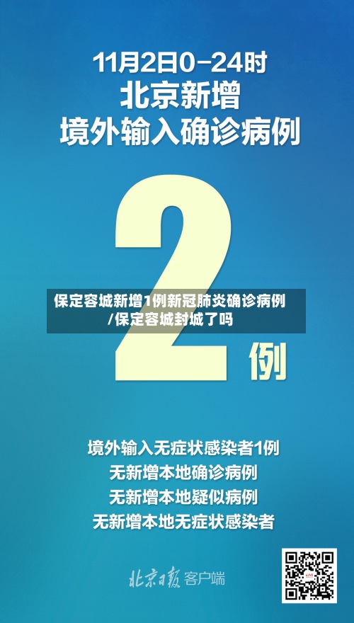 保定容城新增1例新冠肺炎确诊病例/保定容城封城了吗