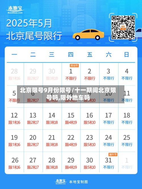 北京限号9月份限号/十一期间北京限号吗,限外地车吗