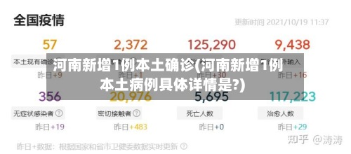 河南新增1例本土确诊(河南新增1例本土病例具体详情是?)