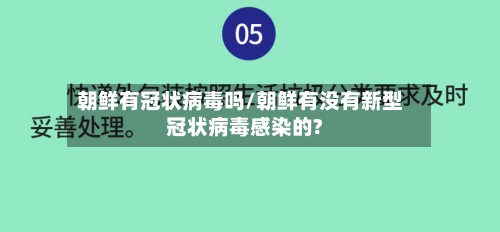 朝鲜有冠状病毒吗/朝鲜有没有新型冠状病毒感染的?-第2张图片