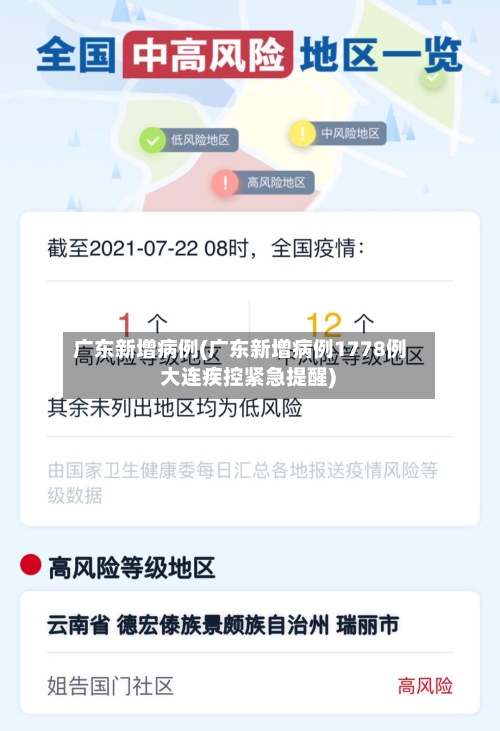 广东新增病例(广东新增病例1778例 大连疾控紧急提醒)-第2张图片